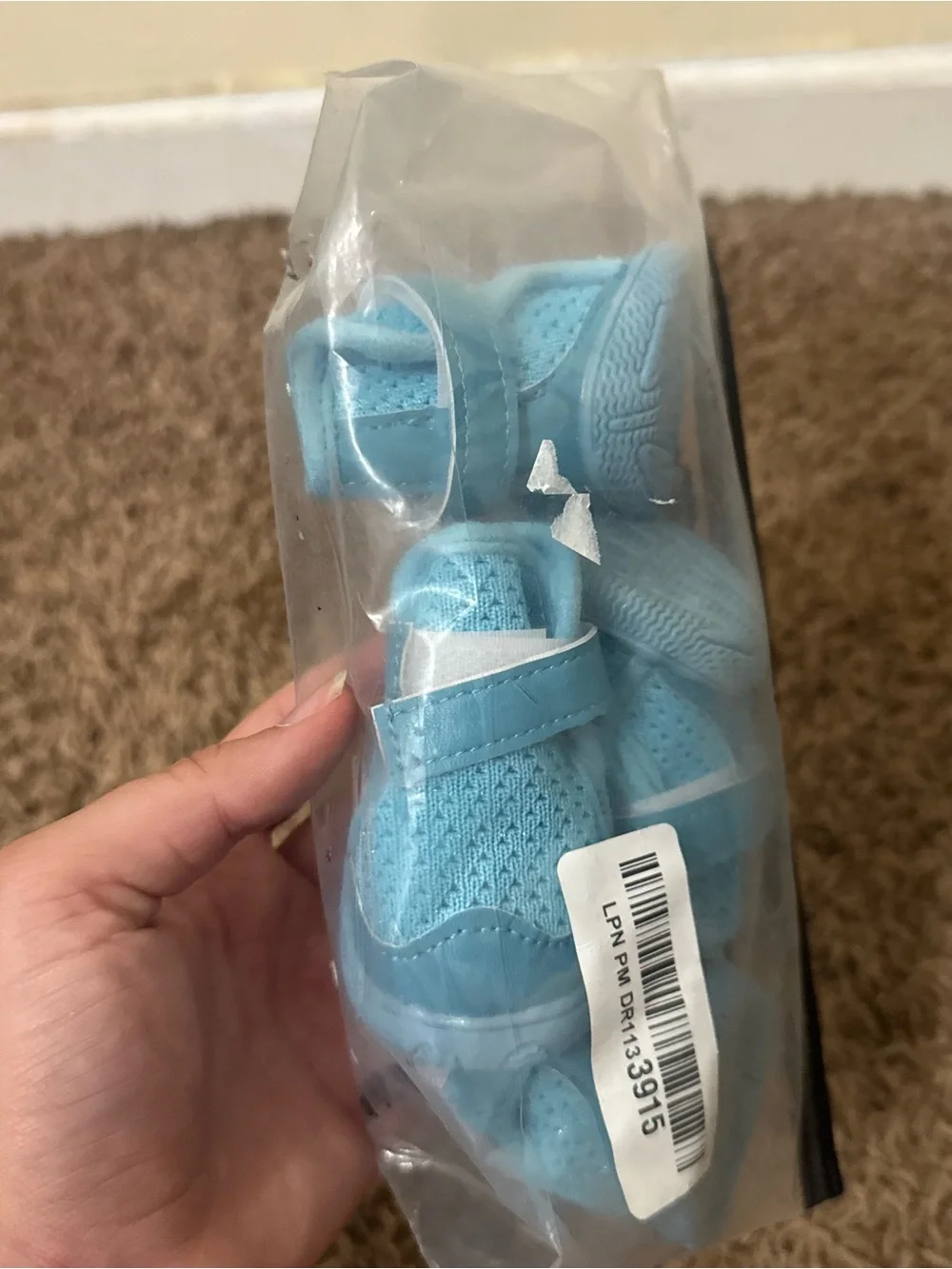 Amazon Light Blue Dog Booties with Adjustable Straps
